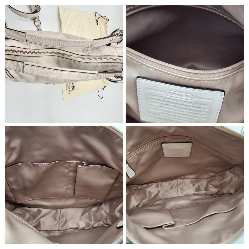 Coach Kristin Round Satchel White Nappa Leather Crossbody Strap Dustbag 19295 - Picture 15 of 16